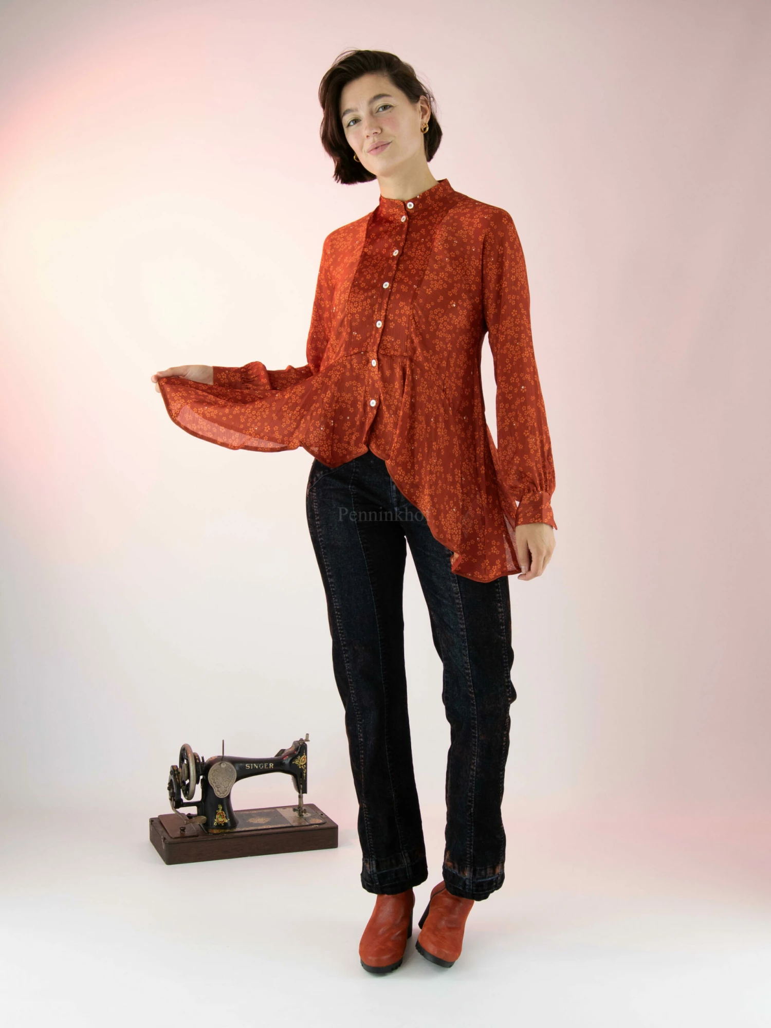 High DEARLY S50251 Blouse Rood 7 High DEARLY S50251 Blouse Rood - Afbeelding 6