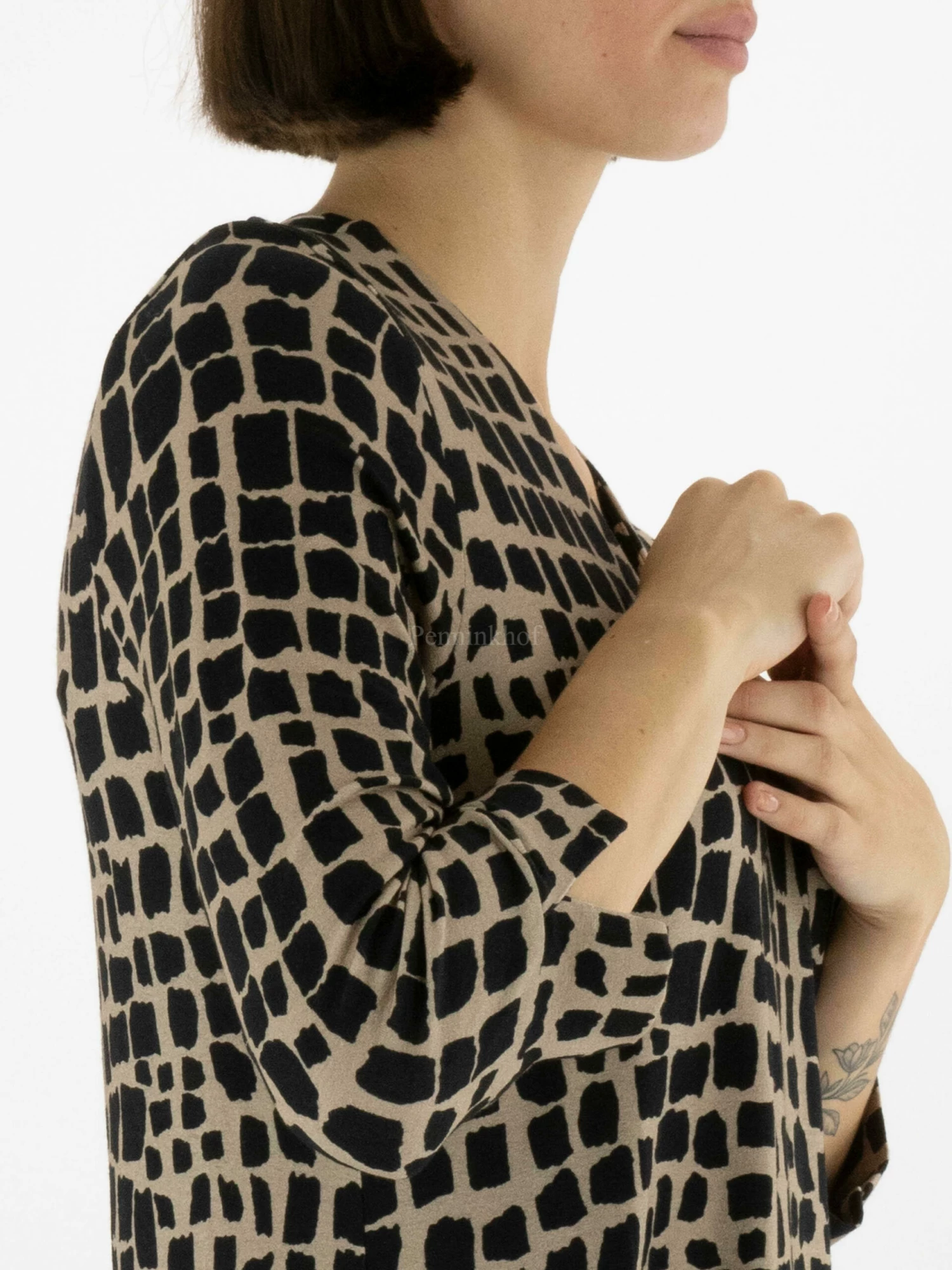 Joseph Ribkoff 233073 Jurken Taupe 11 Joseph Ribkoff 233073 Jurken Taupe - Afbeelding 9